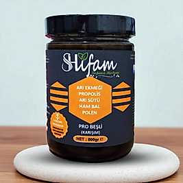 BEŞLİ KARIŞIM  (Bal, Propolis, Arı Sütü, Arı Ekmeği,Polen) KARIŞIM 800 GR