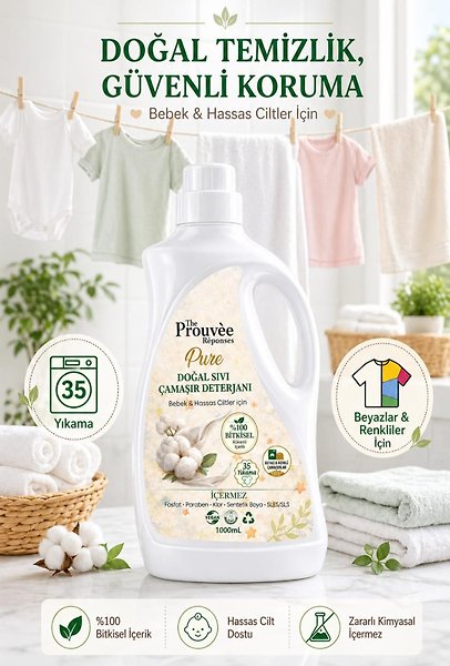 The Prouvee Reponses Bebekler Için Özel Doğal Sıvı Çamaşır Deterjanı 1000ml