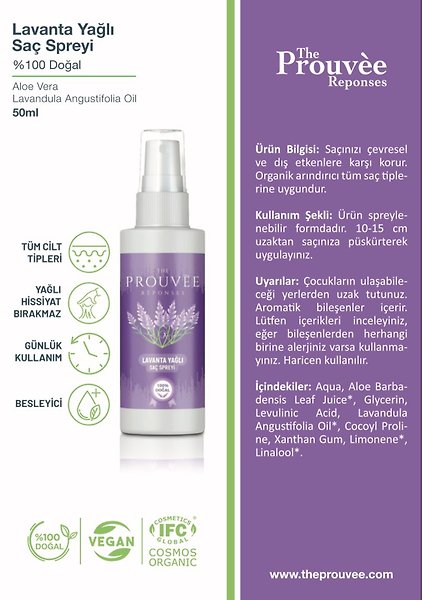 The Prouvee Reponses Lavanta Yağlı Saç Spreyi 50ml