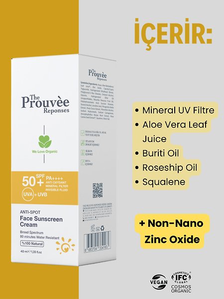 The Prouvee Reponses Leke Karşıtı Yüz Güneş Kremi 50+SPF 40ml