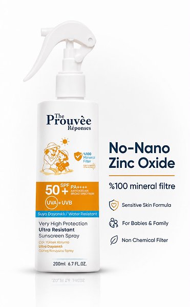 The Prouvee Reponses %100 Mineral Filtreli 50+Spf Güneş Kremi Uva+Uvb Suya Dayanıklı 200ML