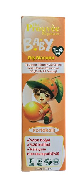 The Prouvee Reponses %100 Doğal Organik Bebek ve Çocuk Portakallı Diş Macunu 50 ml (Florürsüz)