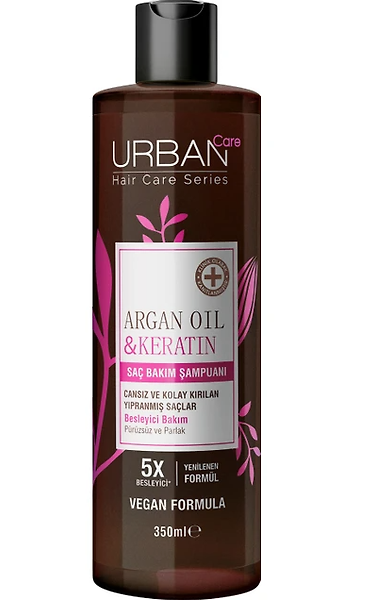 Urban Care Argan Oil & Keratin Besleyici ve Kırılma Karşıtı Saç Bakım Şampuanı Vegan 350 ml