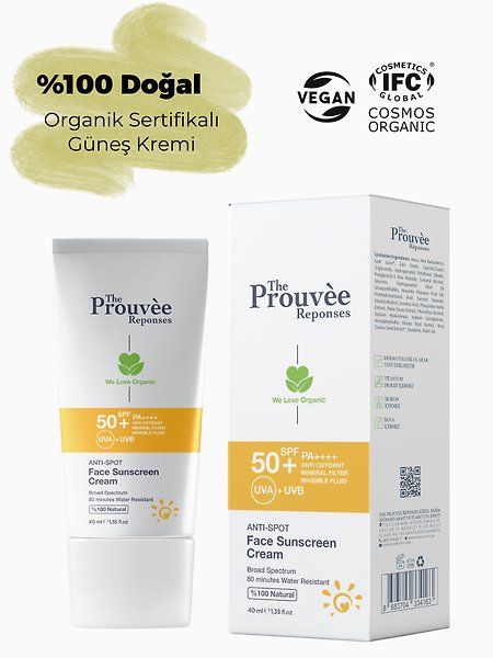 The Prouvee Reponses Leke Karşıtı Yüz Güneş Kremi 50+SPF 40ml