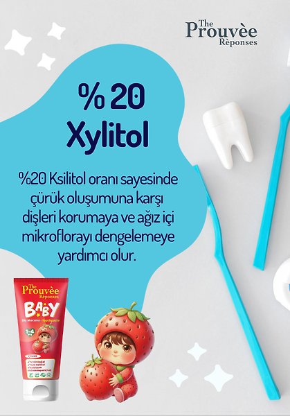 The Prouvee Reponses %100 Doğal Organik Bebek ve Çocuk Çilekli Diş Macunu 50 ml (Florürsüz)