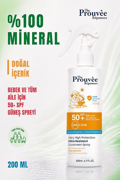 The Prouvee Reponses %100 Mineral Filtreli 50+Spf Güneş Kremi Uva+Uvb Suya Dayanıklı 200ML