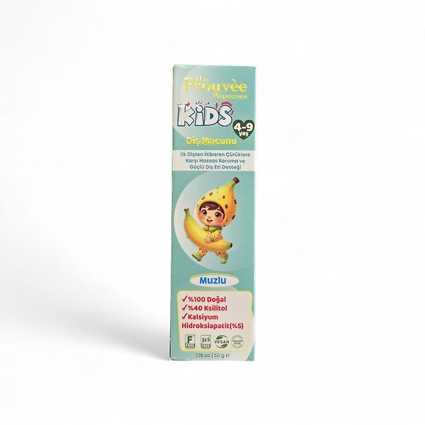 The Prouvee Reponses %100 Doğal Organik Bebek ve Çocuk Muzlu Diş Macunu 50 ml (Florürsüz)