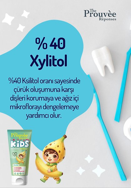 The Prouvee Reponses %100 Doğal Organik Bebek ve Çocuk Muzlu Diş Macunu 50 ml (Florürsüz)