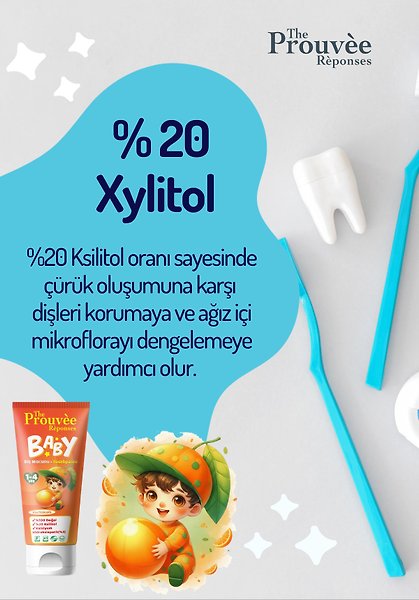 The Prouvee Reponses %100 Doğal Organik Bebek ve Çocuk Portakallı Diş Macunu 50 ml (Florürsüz)