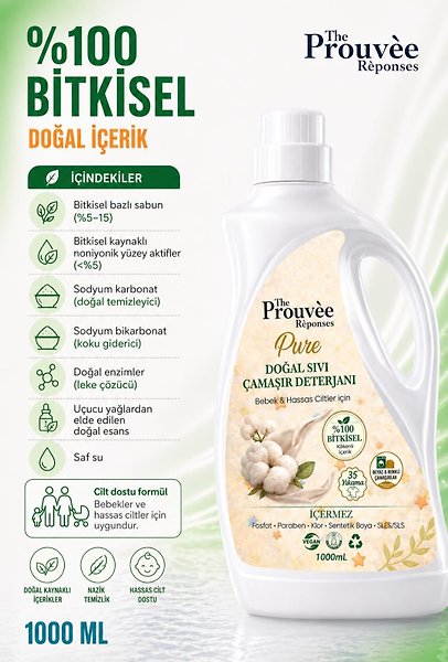 The Prouvee Reponses Bebekler Için Özel Doğal Sıvı Çamaşır Deterjanı 1000ml