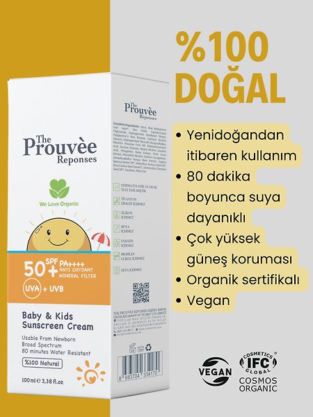 The Prouvee Reponses 50+ SPF Bebek & Çocuk Güneş Kremi 100 ml