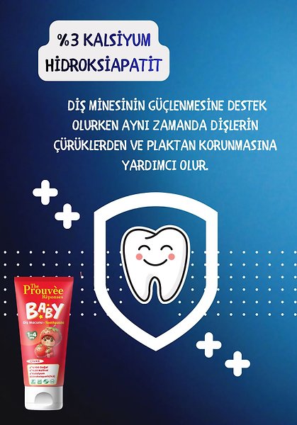 The Prouvee Reponses %100 Doğal Organik Bebek ve Çocuk Çilekli Diş Macunu 50 ml (Florürsüz)