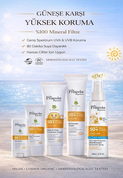 The Prouvee Reponses %100 Mineral Filtreli 50+Spf Güneş Kremi Uva+Uvb Suya Dayanıklı 200ML
