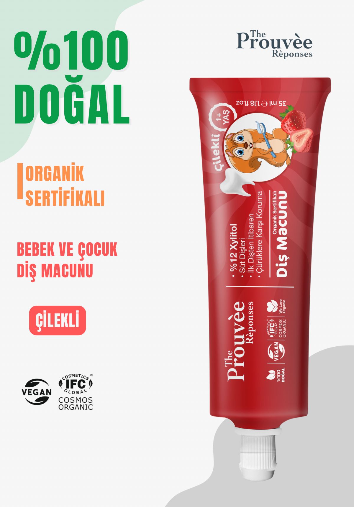 Bebek ve Çocuk Diş Macunu 35ml Çilek Aromalı