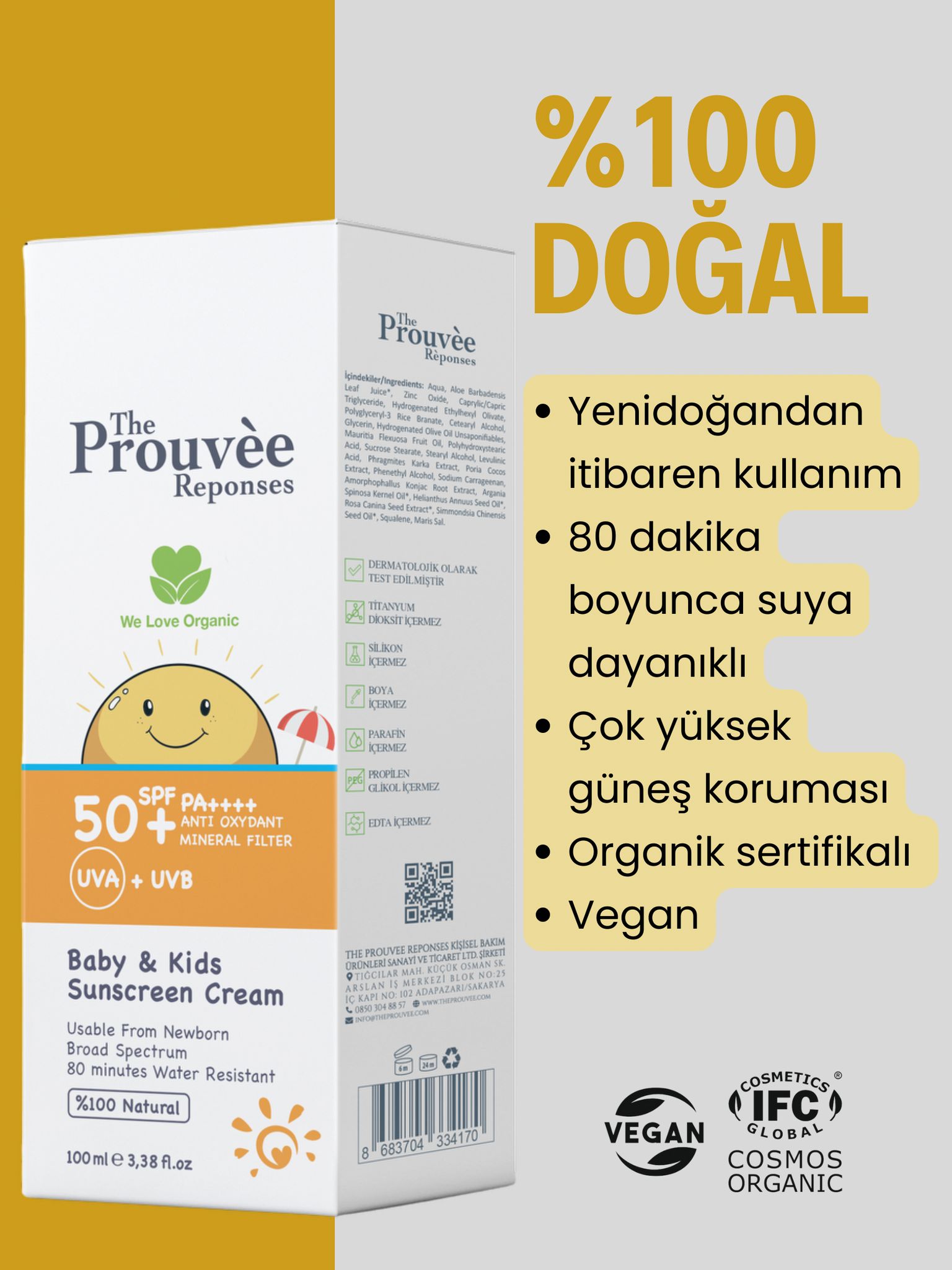 Bebek & Çocuk Güneş Kremi 50+ SPF- 100 ml