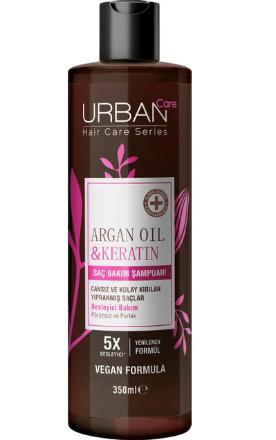 Urban Care Argan Oil & Keratin Besleyici ve Kırılma Karşıtı Saç Bakım Şampuanı Vegan 350 ml